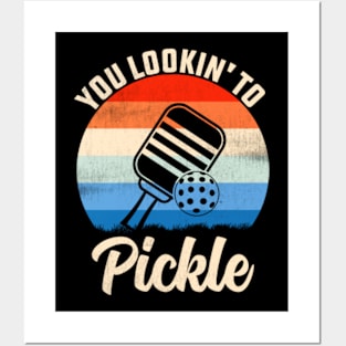 You Lookin' To Pickle Pickleball Retro 80s Posters and Art